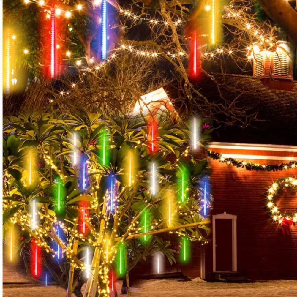 30 CM 8 Tubes Meteor Shower Rain LIghts Multi 2